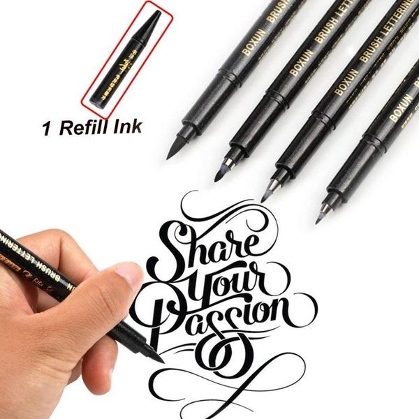 refill brush marker pens for lettering - 4 size black calligraphy ink pen for beginners writing, signature, illustration, design
refill brush marker pens for lettering - 4 size black calligraphy ink pen for beginners writing, signature, illustration, design
