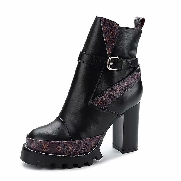 europe and america autumn and winter super high-heeled platform thick with ankle boots female exquisite round head belt buckle martin boot, Black
europe and america autumn and winter super high-heeled platform thick with ankle boots female exquisite round head belt buckle martin boot, Black
