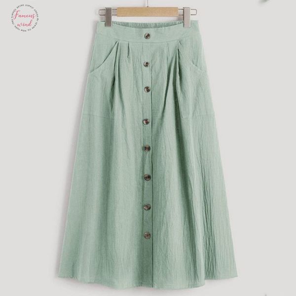 spring high waist ladies casual 2020 new skirt with buttons bodycon loose a line empire skirt pocket women solid mid calf skirts, Black
spring high waist ladies casual 2020 new skirt with buttons bodycon loose a line empire skirt pocket women solid mid calf skirts, Black