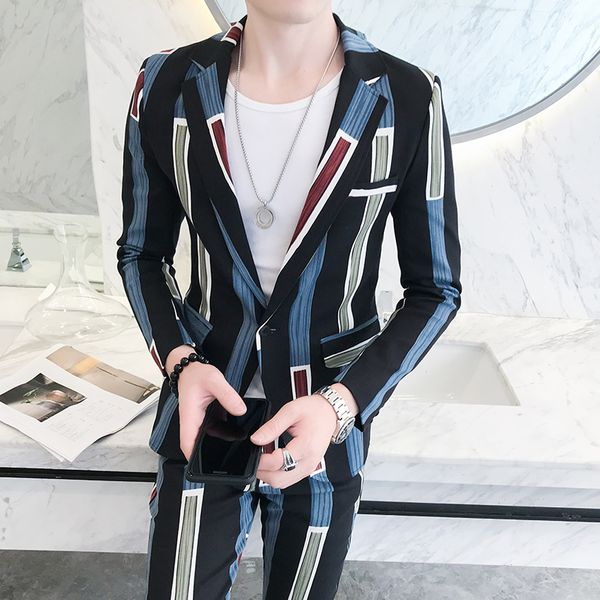 2020 autumn fashion mens slim fit suits with pant prom skinny suits stripe mens party floral stage clothing, White;black
2020 autumn fashion mens slim fit suits with pant prom skinny suits stripe mens party floral stage clothing, White;black