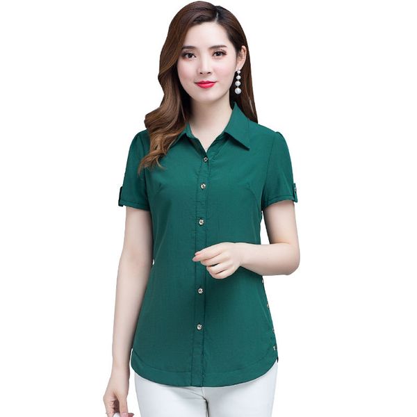 women spring summer style chiffon blouses shirts lady casual short sleeve turn-down collar blusas df2668, White
women spring summer style chiffon blouses shirts lady casual short sleeve turn-down collar blusas df2668, White