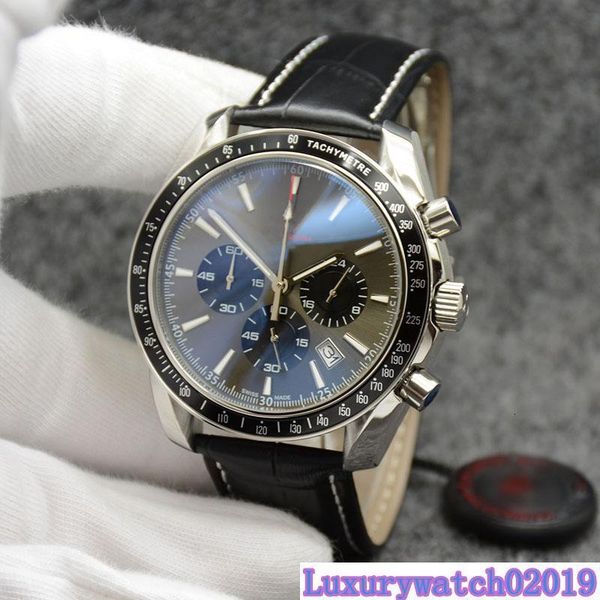 44mm quartz chronograph date mens watches grey dial black leather band fixed bezel with a ring showing tachymeter markings, Slivery;brown
44mm quartz chronograph date mens watches grey dial black leather band fixed bezel with a ring showing tachymeter markings, Slivery;brown