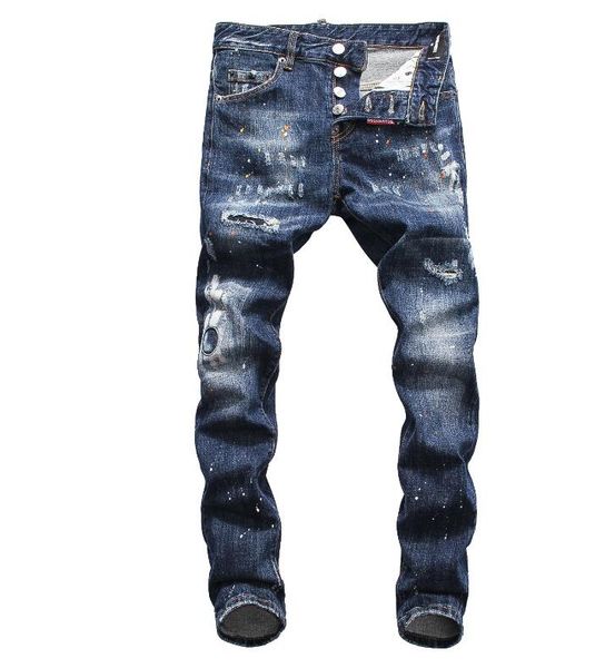 new 2019 men ripped denim tearing jeans navy cotton fashion tight spring autumn men's pants a8022, Blue
new 2019 men ripped denim tearing jeans navy cotton fashion tight spring autumn men's pants a8022, Blue