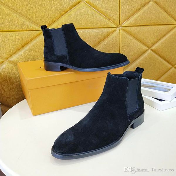 mens formal leather shoes suede leather non-slip man winter booties classic high help luxury boots of size 38-45, Black 
mens formal leather shoes suede leather non-slip man winter booties classic high help luxury boots of size 38-45, Black