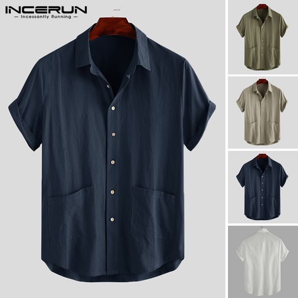 incerun men pockets button breathable camisa solid color shirt man short sleeve lapel shirt casual cotton loose blouse plus size, White;black
incerun men pockets button breathable camisa solid color shirt man short sleeve lapel shirt casual cotton loose blouse plus size, White;black
