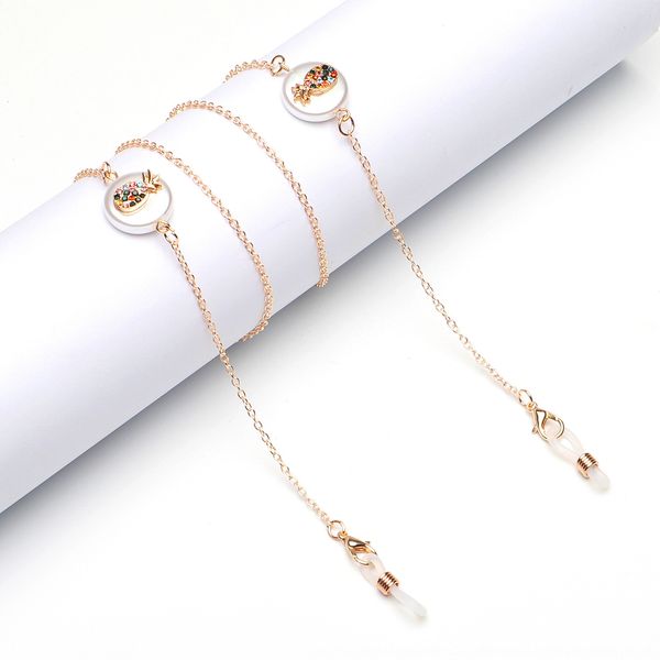 anti-slip popular metal rope golden fruit pineapple pearl rhinestone pendant pendant glasses glasses chain
anti-slip popular metal rope golden fruit pineapple pearl rhinestone pendant pendant glasses glasses chain