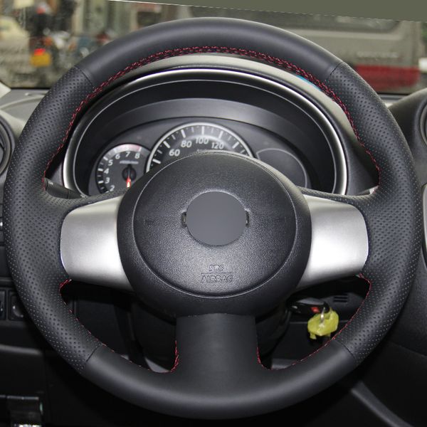 black leather diy hand-stitched car steering wheel cover for nissan march sunny versa 2013 almera
black leather diy hand-stitched car steering wheel cover for nissan march sunny versa 2013 almera