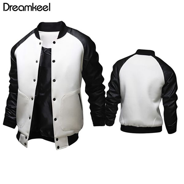 men sweatshirt 2018 fashion brand men leather sleeve stitching fleece sweater solid color college baseball bomber hoodies y, Black;brown
men sweatshirt 2018 fashion brand men leather sleeve stitching fleece sweater solid color college baseball bomber hoodies y, Black;brown