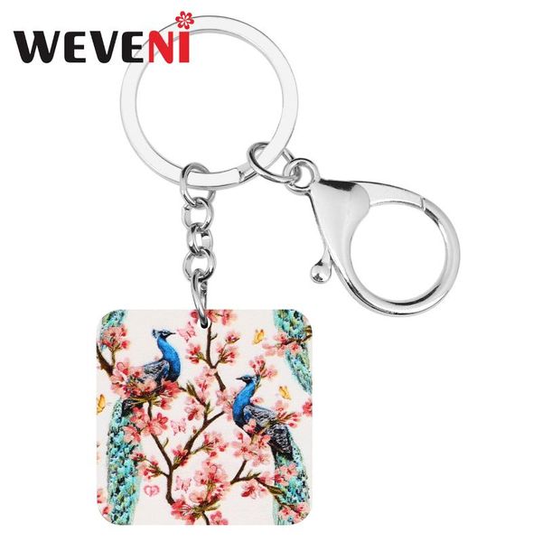 weveni acrylic square flower peafowl peacock keychains keyring big animla key chain women girls fashion car handbag decoration, Silver
weveni acrylic square flower peafowl peacock keychains keyring big animla key chain women girls fashion car handbag decoration, Silver