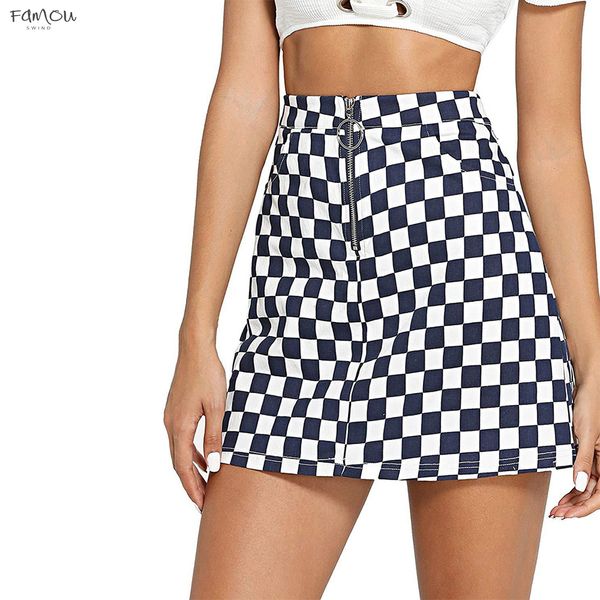 Mini Women Skirts Spring Summer Zip Up Plaid Casual A-Line Party Skirts Skirts 2019 New Femme Vestidos
Mini Women Skirts Spring Summer Zip Up Plaid Casual A-Line Party Skirts Skirts 2019 New Femme Vestidos