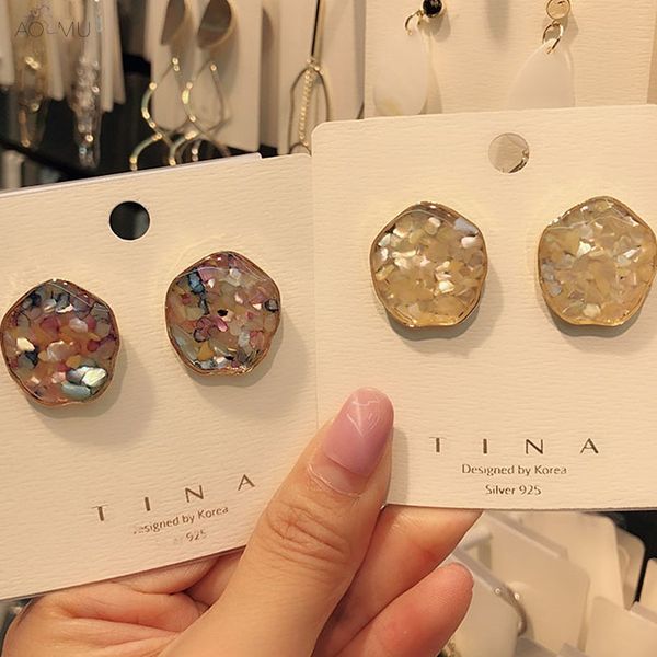aomu s925 sterling silver pin shiny crystal irregular round brincos studs earrings for women colorful baroque boucle d'oreille, Golden;silver
aomu s925 sterling silver pin shiny crystal irregular round brincos studs earrings for women colorful baroque boucle d'oreille, Golden;silver