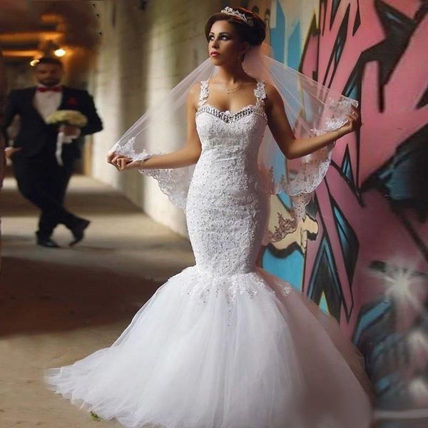 plus size elegant mermaid wedding dresses lace appliqued pearls beads sweetheart country wedding dress custom made bridal gowns, White
plus size elegant mermaid wedding dresses lace appliqued pearls beads sweetheart country wedding dress custom made bridal gowns, White