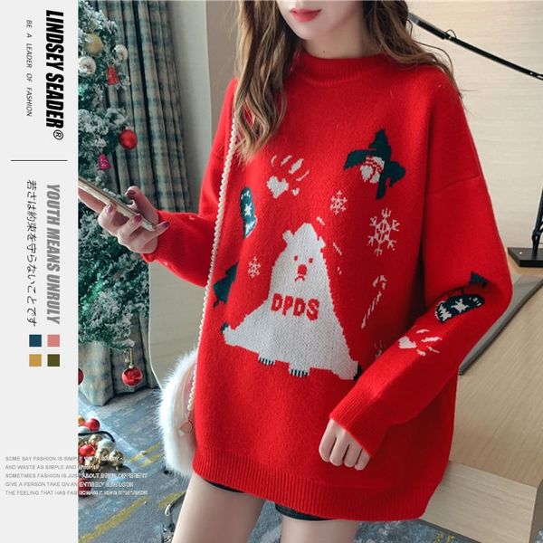 women mens sweater men pullover knitwear couples sweaters loose christmas bear prints hiphop warm winter inside streetwear, White;black
women mens sweater men pullover knitwear couples sweaters loose christmas bear prints hiphop warm winter inside streetwear, White;black
