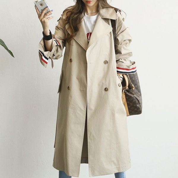 women trench coat oversize long trench korean trench coat for women british style women autumn winter long loose windbreaker, Tan;black
women trench coat oversize long trench korean trench coat for women british style women autumn winter long loose windbreaker, Tan;black