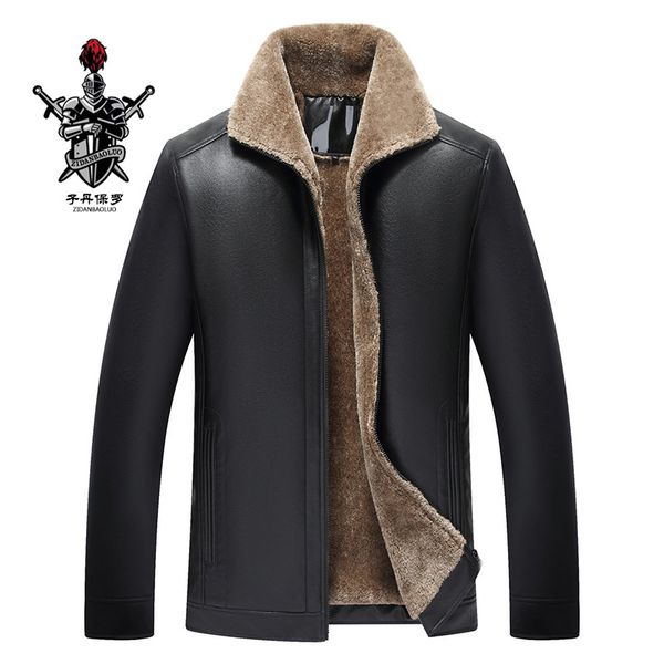 2019 spring, autumn and winter new men's pu leather coat plus velvet thick middle-aged casual loose leather jacket, Black
2019 spring, autumn and winter new men's pu leather coat plus velvet thick middle-aged casual loose leather jacket, Black
