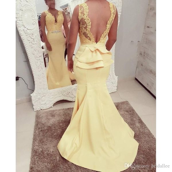 yellow simple plus size mermaid prom dresses deep v neck lace applique bakcless floor length dresses evening wear formal dress, Black
yellow simple plus size mermaid prom dresses deep v neck lace applique bakcless floor length dresses evening wear formal dress, Black