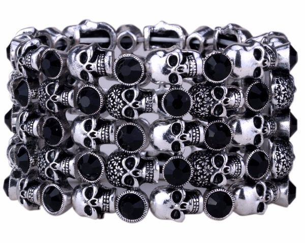 yacq skull skeleton stretch cuff bracelet for women biker bling crystal jewelry antique silver color wholesale dropshipping d07, Black
yacq skull skeleton stretch cuff bracelet for women biker bling crystal jewelry antique silver color wholesale dropshipping d07, Black