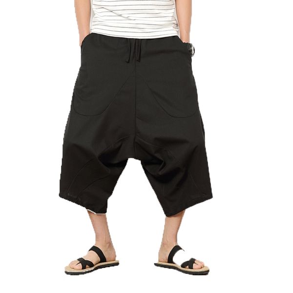 2019 chinese wind summer men's seven-point pants loose big code plus size youth casual low-legged trousers mw112, Black
2019 chinese wind summer men's seven-point pants loose big code plus size youth casual low-legged trousers mw112, Black