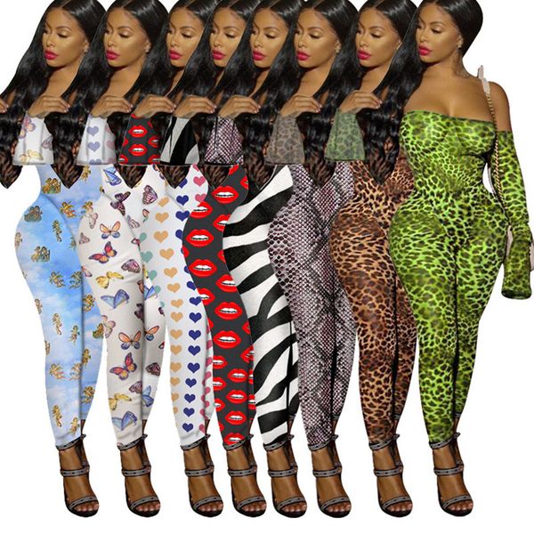 women off shoulder jumpsuit leopard print rompers casual bodysuit fashion night club one piece pants slim clubwear summer clothes 2664, Black;white
women off shoulder jumpsuit leopard print rompers casual bodysuit fashion night club one piece pants slim clubwear summer clothes 2664, Black;white