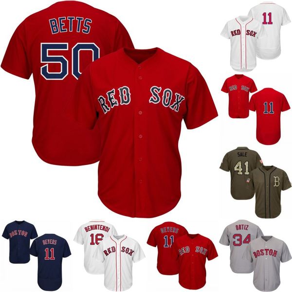 Boston Michael Chavis Red Sox Jersey Wade Boggs Mookie Betts Chris Sale David Price 9 Ted Williams Roger Clemens Pedro Martinez Jerseys