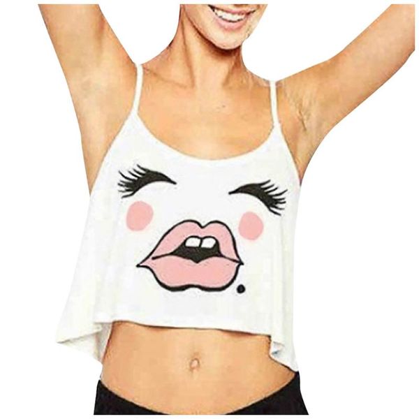 women's sleepwear fashion women crop print sleeveless vest ladies elastic shirt camisole, Black;red 
women's sleepwear fashion women crop print sleeveless vest ladies elastic shirt camisole, Black;red