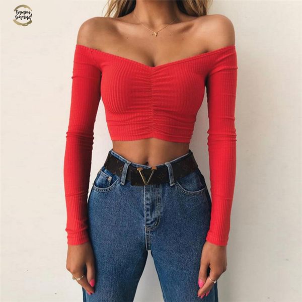 women t-shirts and club fashion female t-shirt long sleeve off shoulder solid color lady tshirt autumn basic tees, White
women t-shirts and club fashion female t-shirt long sleeve off shoulder solid color lady tshirt autumn basic tees, White