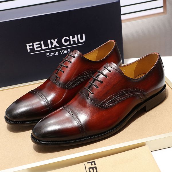 felix chu handmade genuine leather mens dress shoes black burgundy cap toe men oxfords wedding office business male formal shoes
felix chu handmade genuine leather mens dress shoes black burgundy cap toe men oxfords wedding office business male formal shoes