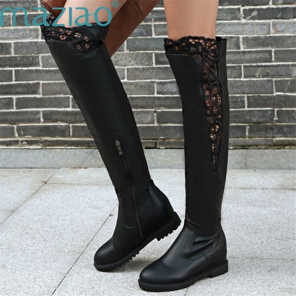 winter boots round head side zipper increase inside rubber winter boots women warm knee high maziao, Black
winter boots round head side zipper increase inside rubber winter boots women warm knee high maziao, Black