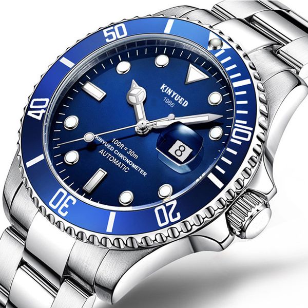 authentic kinyued men's mechanical watch water ghost fully automatic solid stainless steel waterproof luminous calendar men's watc, Slivery;brown
authentic kinyued men's mechanical watch water ghost fully automatic solid stainless steel waterproof luminous calendar men's watc, Slivery;brown