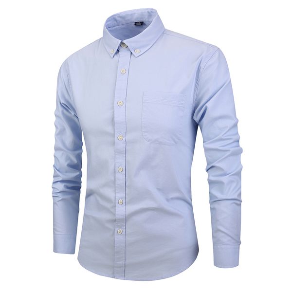 long-sleeve shirt men oxford dress shirt with solid color fold-down collar casual regular-fit button down fashion, White;black
long-sleeve shirt men oxford dress shirt with solid color fold-down collar casual regular-fit button down fashion, White;black
