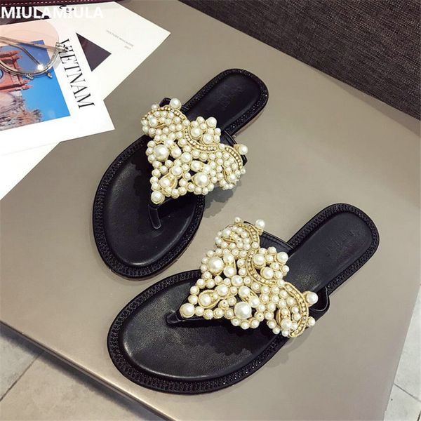 miulamiula brand designers 2019 summer luxury pearl crystal string bead woman shoes flat slides slip on loafers mules flip flops, Black
miulamiula brand designers 2019 summer luxury pearl crystal string bead woman shoes flat slides slip on loafers mules flip flops, Black
