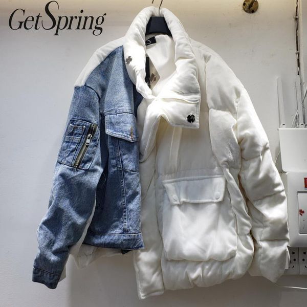 getspring women down jacket duck loose duck down coat denim splicing fake two womens jackets winter white long overcoat, Black
getspring women down jacket duck loose duck down coat denim splicing fake two womens jackets winter white long overcoat, Black