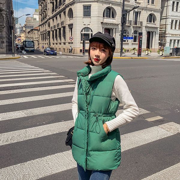 2019 autumn/winter new light down jacket vest korean women clothing vest coat green mandarin collar zipper pocket parkas vests, Black;white
2019 autumn/winter new light down jacket vest korean women clothing vest coat green mandarin collar zipper pocket parkas vests, Black;white