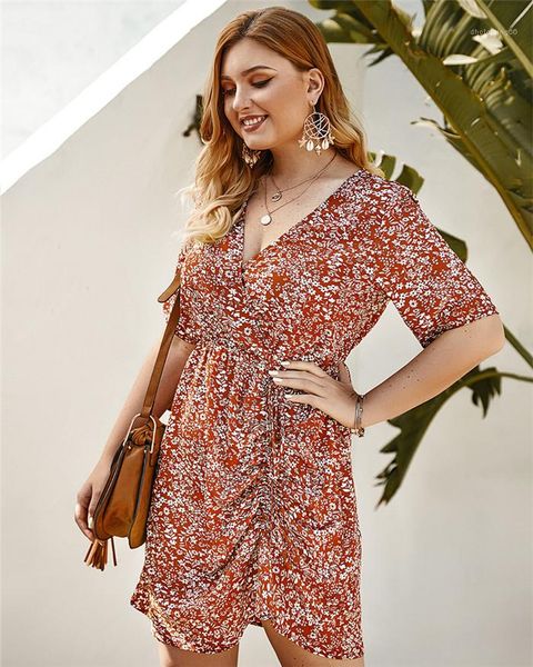 designer v neck short sleeve casual dresses plus size dress women summer floral print short dress, Black;gray
designer v neck short sleeve casual dresses plus size dress women summer floral print short dress, Black;gray