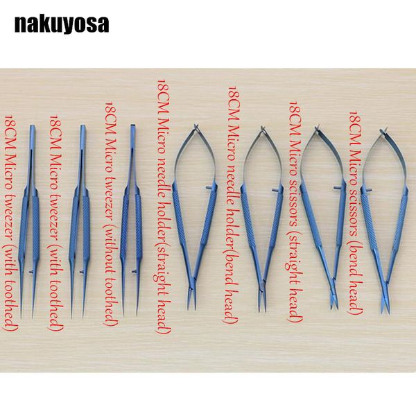 18cm titanium alloy ophthalmic microsurgical instruments needle holder micro scissors tweezers hand 7pcs/set
18cm titanium alloy ophthalmic microsurgical instruments needle holder micro scissors tweezers hand 7pcs/set
