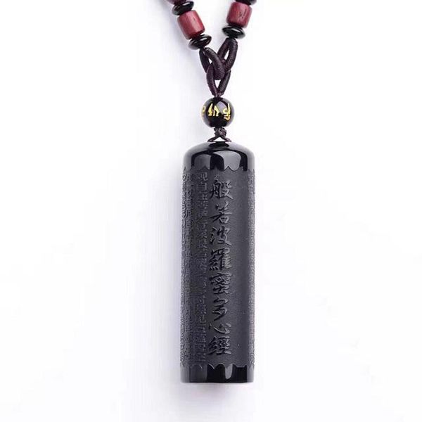 drop shipping black a obsidian buddhist scriptures necklace lucky amulet obsidian dabeizhou pendant men fine crystal jewelry, Silver
drop shipping black a obsidian buddhist scriptures necklace lucky amulet obsidian dabeizhou pendant men fine crystal jewelry, Silver