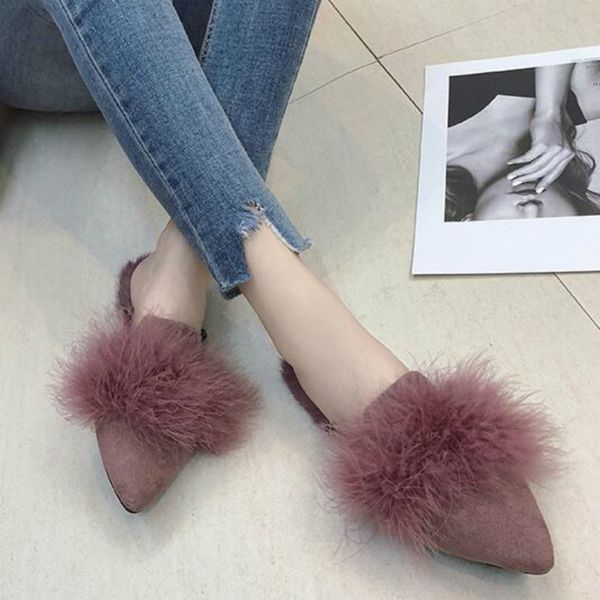2019 pointed women shoes winter new flat with fashion slip one female fur slides black pink short plush inside woman footwear
2019 pointed women shoes winter new flat with fashion slip one female fur slides black pink short plush inside woman footwear