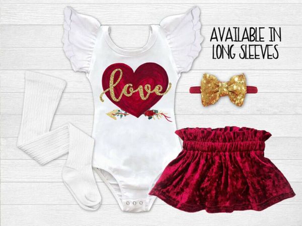 2020 baby summer clothing 3pcs toddler kids baby girl love heart romper velvet skirts headband outfits clothes, White
2020 baby summer clothing 3pcs toddler kids baby girl love heart romper velvet skirts headband outfits clothes, White