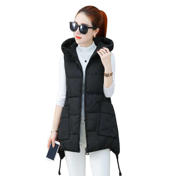2019 autumn winter cotton vests women clothing new sleeveless hooded warm waist coats pockets medium long slim casual vest, Black;white
2019 autumn winter cotton vests women clothing new sleeveless hooded warm waist coats pockets medium long slim casual vest, Black;white