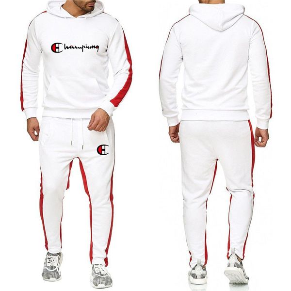 s14. mens designer tracksuits autumn and winter men's cotton comfortable slim hooded cardigan jacket two-piece suit, White
s14. mens designer tracksuits autumn and winter men's cotton comfortable slim hooded cardigan jacket two-piece suit, White