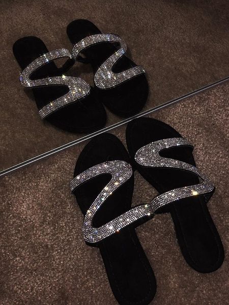 summer women's slippers zapatos de mujer fashion crystal beach slipper flat shoes women slides plus size flip flops open toe, Black
summer women's slippers zapatos de mujer fashion crystal beach slipper flat shoes women slides plus size flip flops open toe, Black