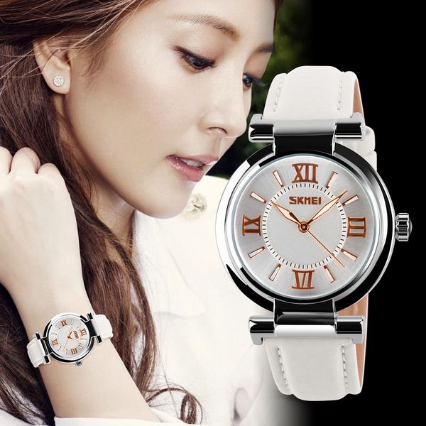 skmei brand women dress watches 3atm waterproof leather strap fashion quartz watch student wristwatches ladies hours 9075, Slivery;brown
skmei brand women dress watches 3atm waterproof leather strap fashion quartz watch student wristwatches ladies hours 9075, Slivery;brown