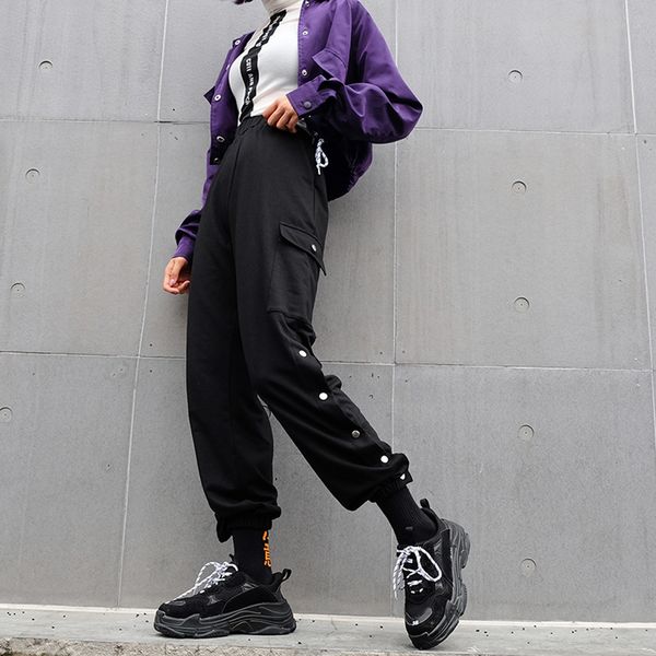 women's casual pants cargo pants women women retro solid gothic punkt casual loose elastic trousers pockets full w1008, Black;white
women's casual pants cargo pants women women retro solid gothic punkt casual loose elastic trousers pockets full w1008, Black;white