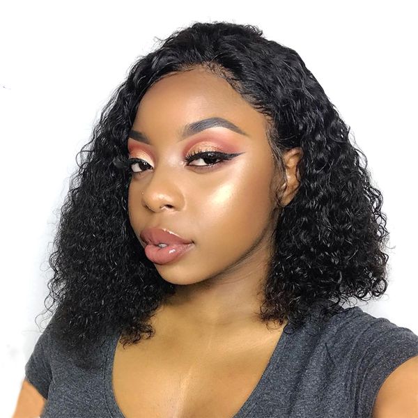 deep part short curly human hair wig brazilian curly bob lace front human hair wigs pre plucked with baby hair full end, Black
deep part short curly human hair wig brazilian curly bob lace front human hair wigs pre plucked with baby hair full end, Black