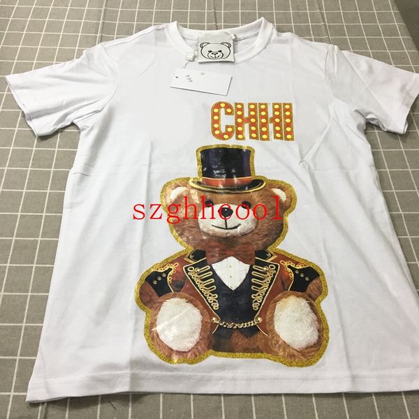 19SS The New Style Gentleman Bear Pattern Printing Women's T-Shirt Comfortable Cotton Beart Shirt Womens Designer T Shirts
19SS The New Style Gentleman Bear Pattern Printing Women's T-Shirt Comfortable Cotton Beart Shirt Womens Designer T Shirts