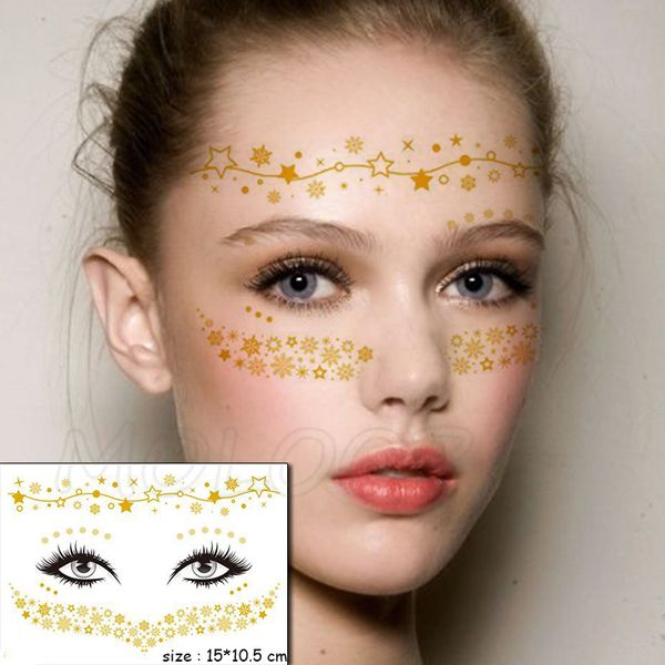gold face temporary tattoo sticker flower star chain waterproof freckles makeup eye decal body art for girl kid 08
gold face temporary tattoo sticker flower star chain waterproof freckles makeup eye decal body art for girl kid 08