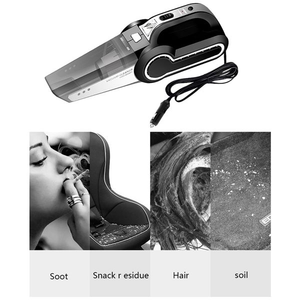 4-in-1 car portable wet/dry auto vacuum cleaner 12v 120w 4000mpa tire inflator pump pressure gauge led light
4-in-1 car portable wet/dry auto vacuum cleaner 12v 120w 4000mpa tire inflator pump pressure gauge led light