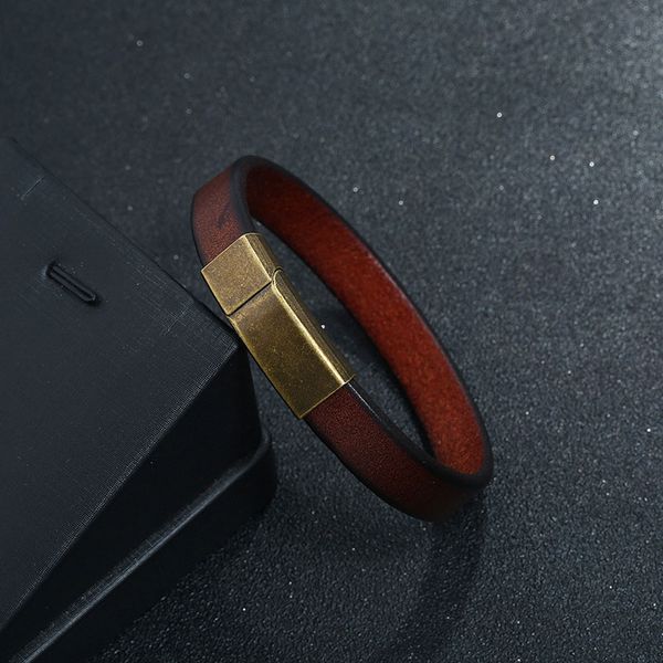 simple punk handmade brown leather stainless steel charm bracelets bangles jewelry for men party club decor, Golden;silver
simple punk handmade brown leather stainless steel charm bracelets bangles jewelry for men party club decor, Golden;silver