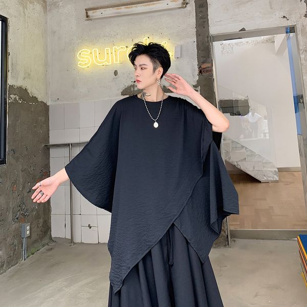 men summer asymmetric patchwork punk hip hop oversized t shirt black white male vintage loose tee shirts streetwear, White;black
men summer asymmetric patchwork punk hip hop oversized t shirt black white male vintage loose tee shirts streetwear, White;black
