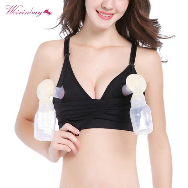 women hands-maternity breast pump bras 2019 new baby breastfeeding nursing bra pumping bra solid cotton women's bras, White
women hands-maternity breast pump bras 2019 new baby breastfeeding nursing bra pumping bra solid cotton women's bras, White